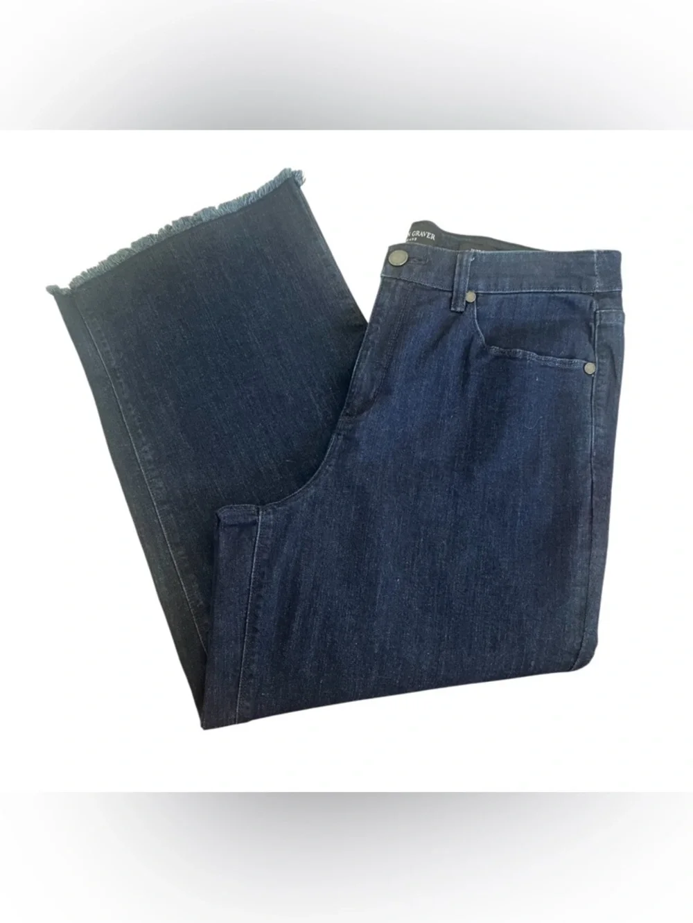 NWT- SUSAN GRAVER -  Wide-Leg ankle, crop jeans 👖 in Dark Blue denim